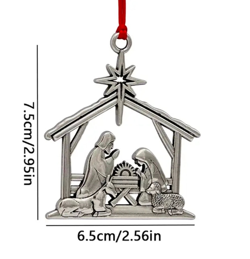 Metal Nativity scene