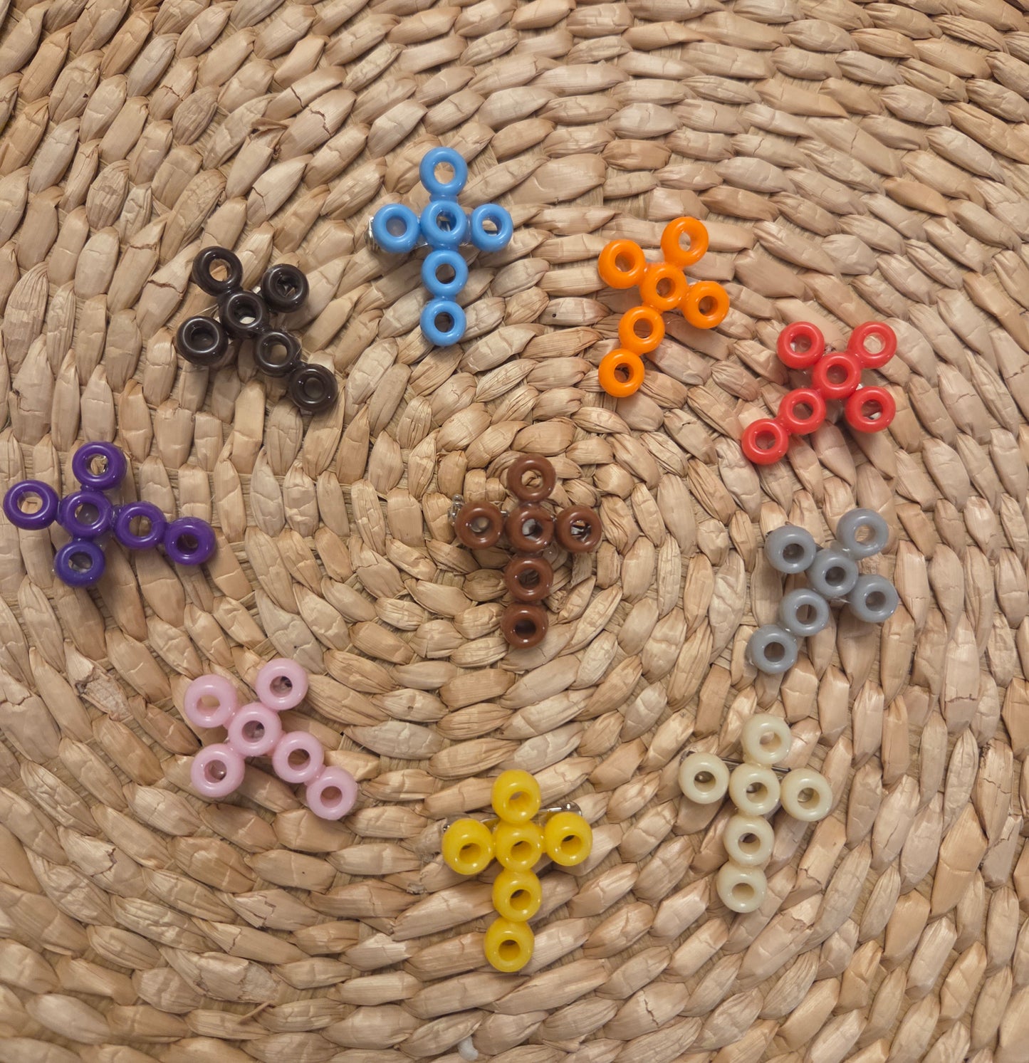 Colourful Cross brooch