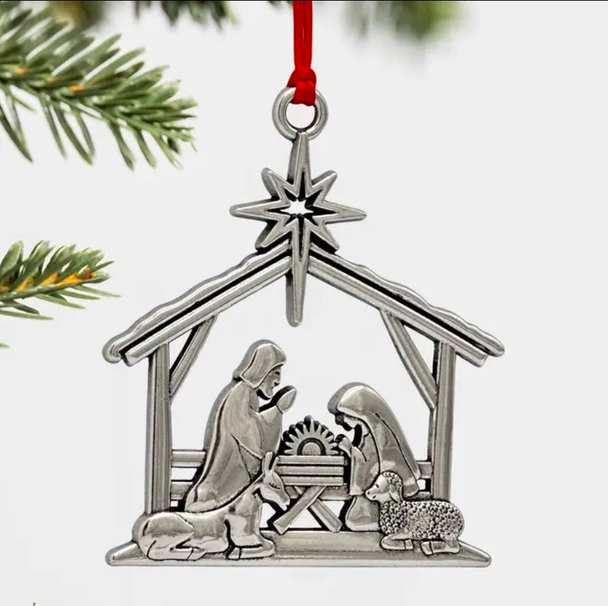Metal Nativity scene