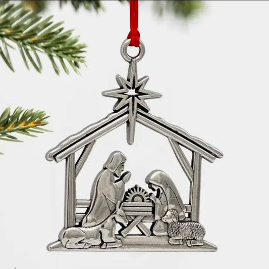 Metal Nativity scene