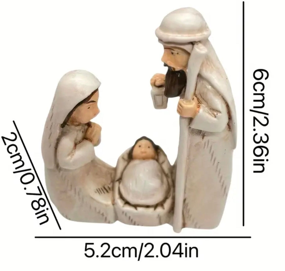 White Nativity scene