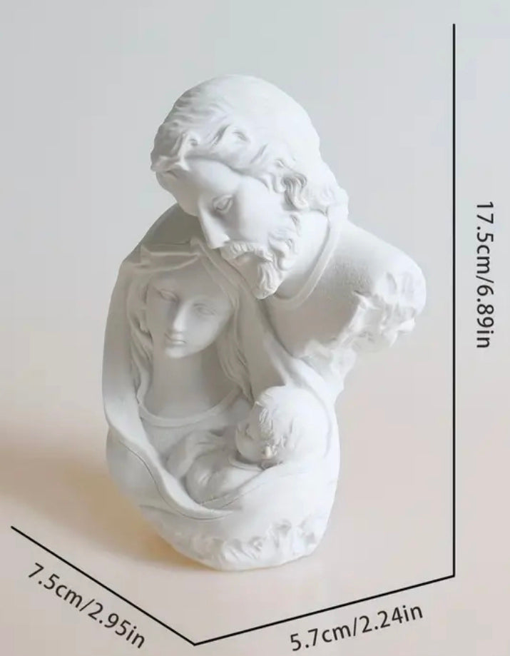 Sacred Family sculpture white marble