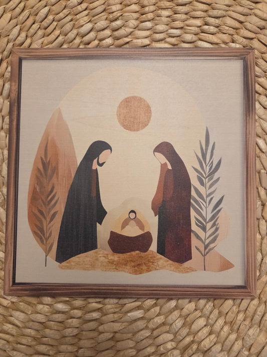 Holy Family image rustic style