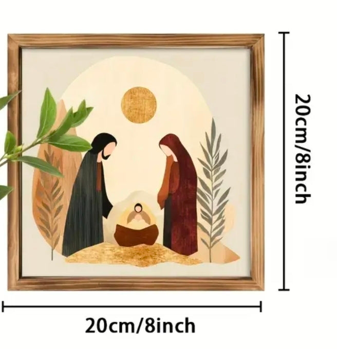 Holy Family image rustic style