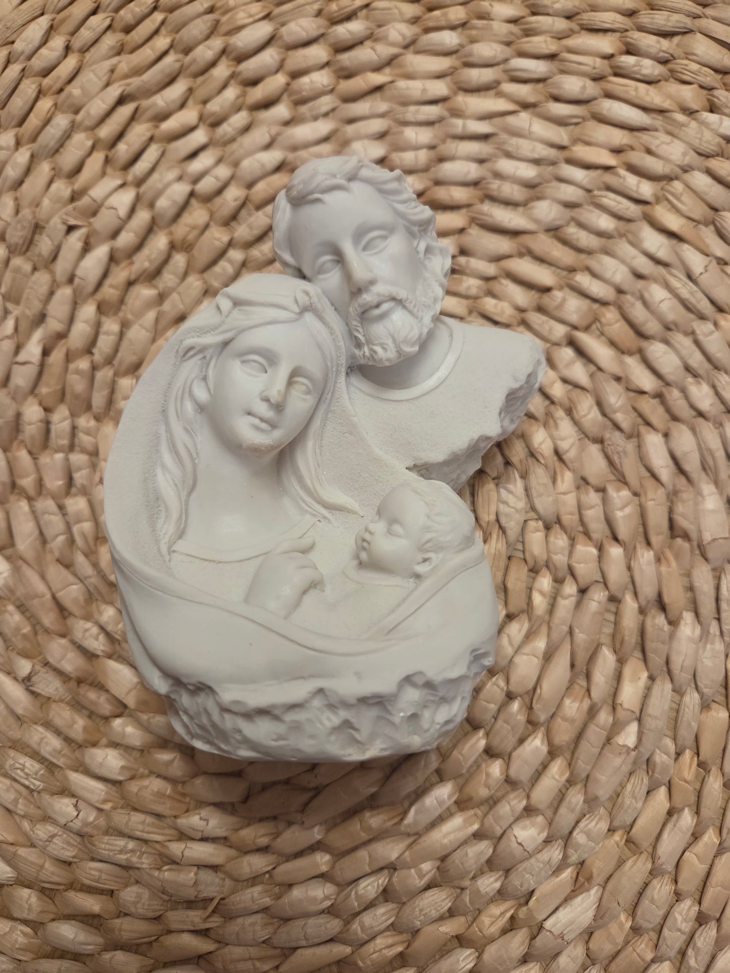 Sacred Family sculpture white marble