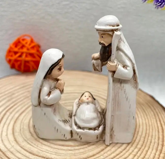 White Nativity scene