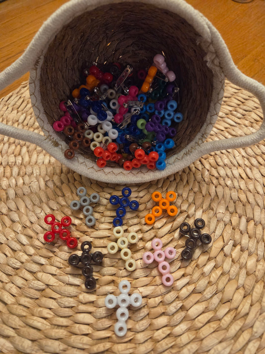 Colourful Cross brooch